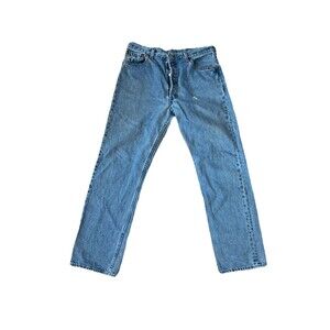 Levis 501 Jeans Mens 36x32 Blue Comfort Fit Straight  Leg